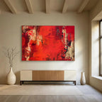 “Red - Brown Textured Passion” Abstract Painting On Canvas DKS296