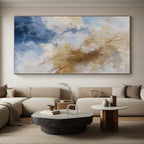 “Blue - Beige Abstract with Delicate Lines” - Serene Abstract Painting On Canvas PS0260