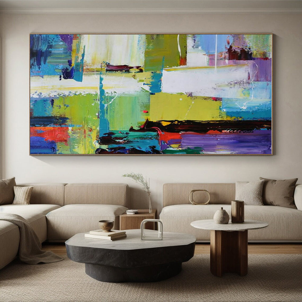 Vibrant Color Blocks, "Urban Symphony" – Contemporary Abstract Painting On Canvas PS0896