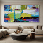 Vibrant Color Blocks, "Urban Symphony" – Contemporary Abstract Painting On Canvas PS0896