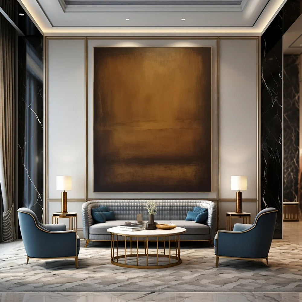 “Warm Brown Gradient” - Subtle Abstract Painting On Canvas DS372