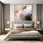 Blush and Gold Dreamscape - Soft - Textured Abstract Painting On Canvas PS1245