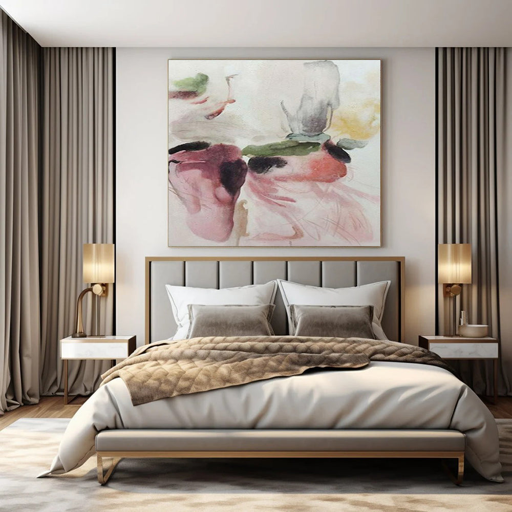 Pastel - Toned Vegetable Studies "Whimsical Roots" Watercolor Painting On Canvas PS1067