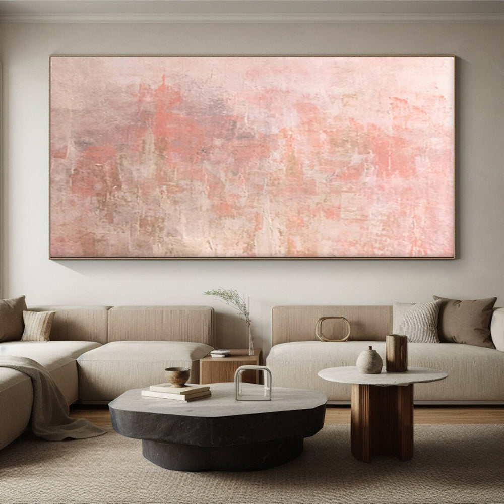 “Blush - Toned Subtle Abstract” - Abstract Minimalist Painting On Canvas PS0016