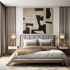 “Black - White Geometric Dynamic” - Modern Abstract Painting On Canvas PS0125