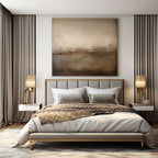Beige, Brown with Textured Layers "Earthy Horizon" Abstract Painting On Canvas PS1467