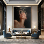 “Fragmented Face Portrait” - Expressive Figurative Painting On Canvas DS315