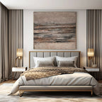 Brown and Gray Textured, "Rustic Strata" – Textured Abstract Painting On Canvas PS0968