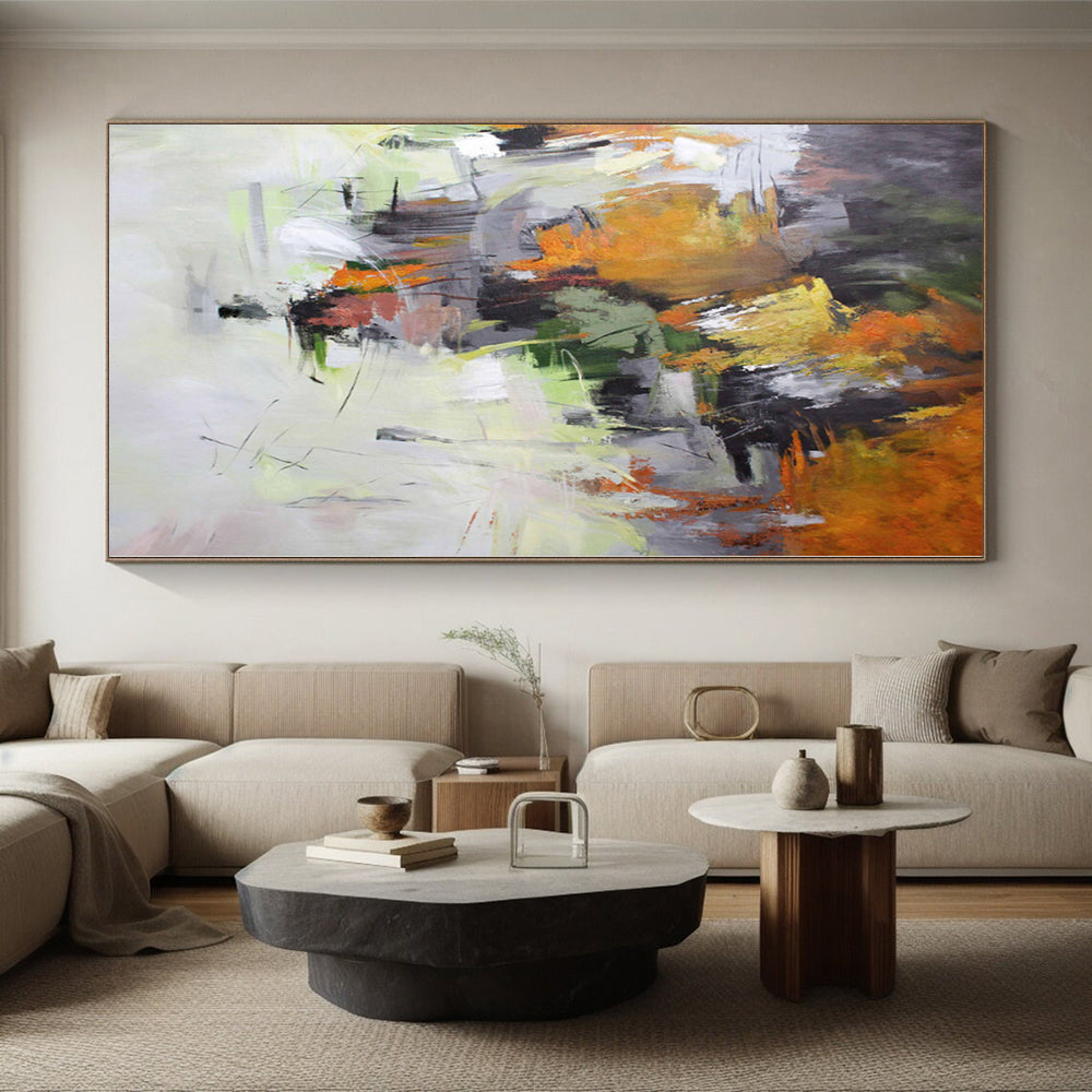 “Vibrant Abstract of a Colorful Landscape” - Fauvist Abstract Painting On Canvas PS0261