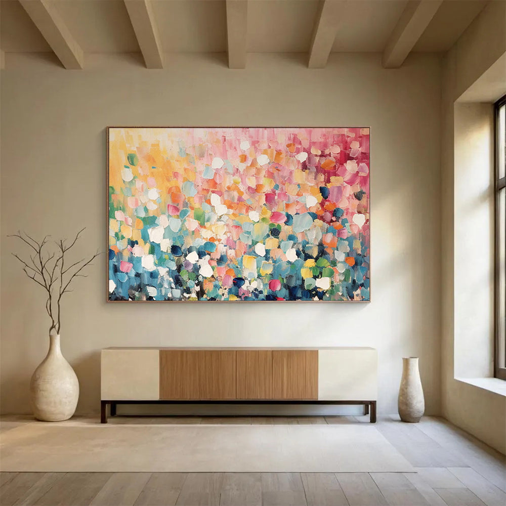 “Colorful Dot - Pattern Abstract” - Vibrant Abstract Painting On Canvas PT161