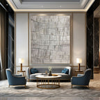 “Monochrome Textured Waves” - Monochromatic Abstract Painting On Canvas PT1042