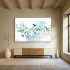 “Eucalyptus And Bird Silhouette” - Watercolor Painting On Paper DKS539
