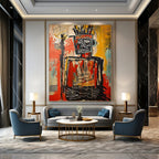 Ancient Warrior: Basquiat - Style Figure Painting On Canvas DS108