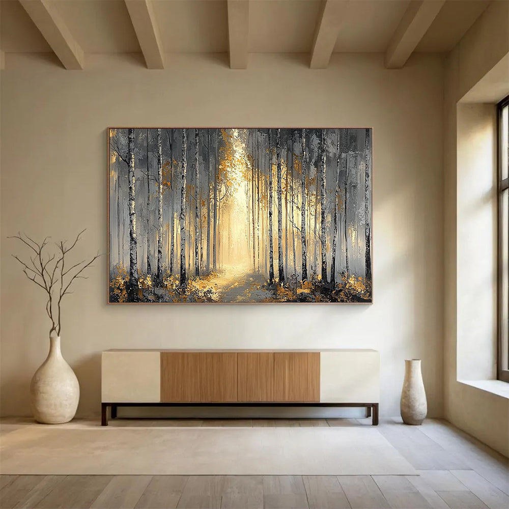 “Misty Forest Path Abstract” - Ethereal Landscape Painting On Canvas PT159