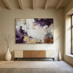 “Purple And Gold Abstraction” - Opulent Abstract Painting On Canvas DKS508
