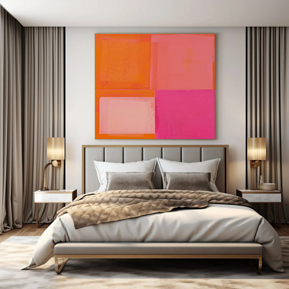 Blue, Pink, Orange, Yellow with 3D Petals "Garden of Joy" Abstract Painting On Canvas PS1481