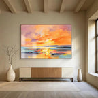 “Vibrant Sunset Seas” - Impressionistic Landscape Painting On Canvas DKS419