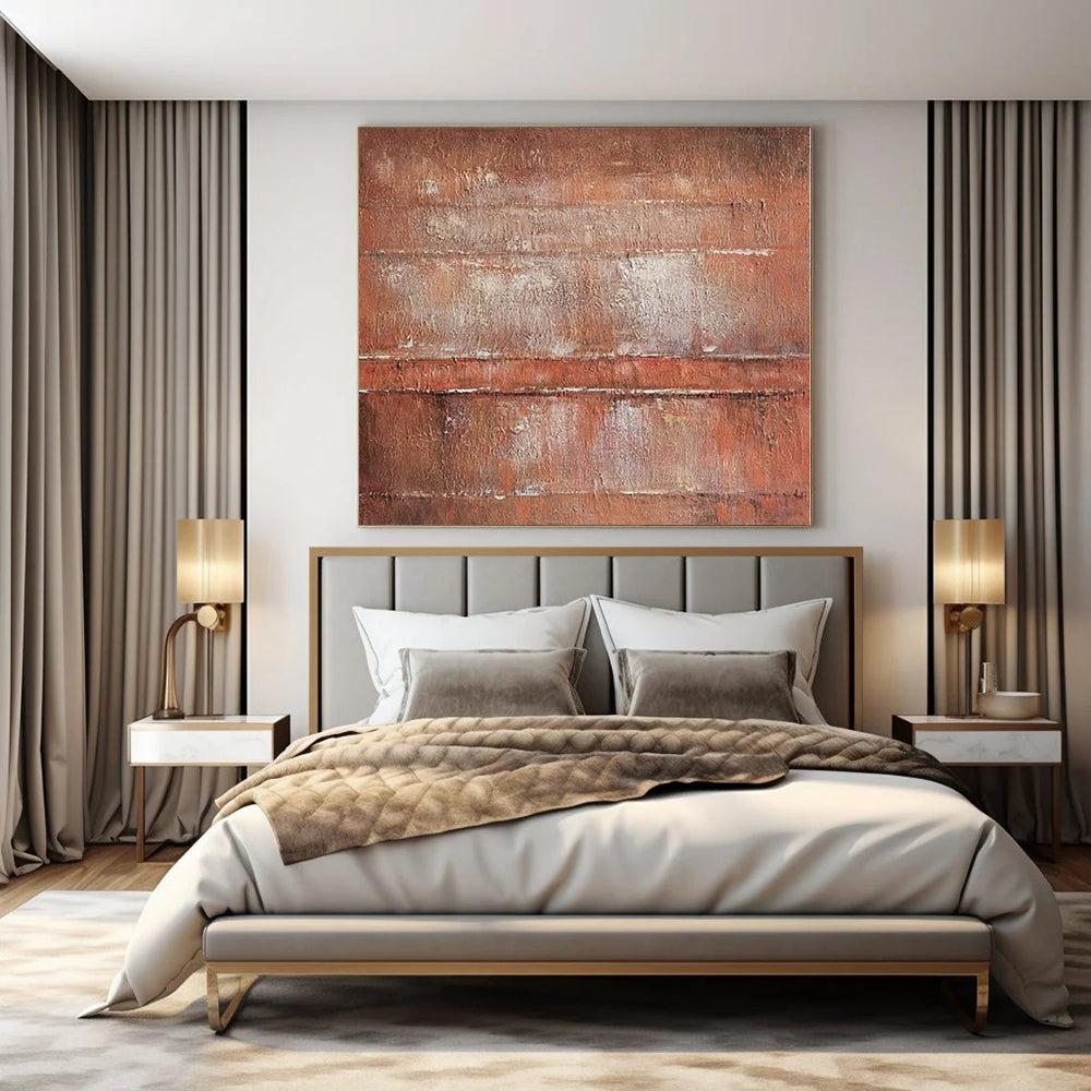 “Rust - Toned Abstract Layers” - Textured Abstract Painting On Canvas PS0214