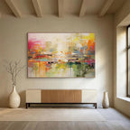 Vibrant Abstract Cityscape Modern Abstract Painting On Canvas DKS123