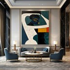 “Cubist Figure in Color” - Modern, Geometric Portrait Painting On Canvas PT1471