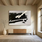 “Black - White Bold Strokes” Abstract Painting On Canvas DKS284