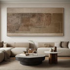 “Brown - Gray Textured Composition” - Brown, Gray Abstract Painting On Canvas PS0520