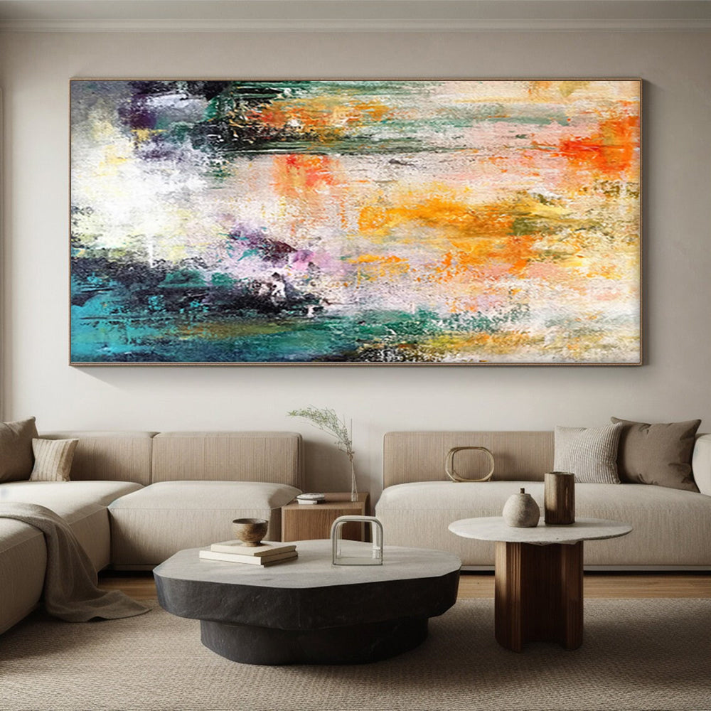 “Vibrant Color Wash Abstract” - Abstract Expressionist Painting On Canvas PS0006