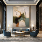 “Multicolor Abstract with Curved Lines” - Energetic Abstract Painting On Canvas DS365