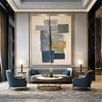 “Geometric Neutral Abstraction” - Geometric Abstract Painting On Canvas PT1041