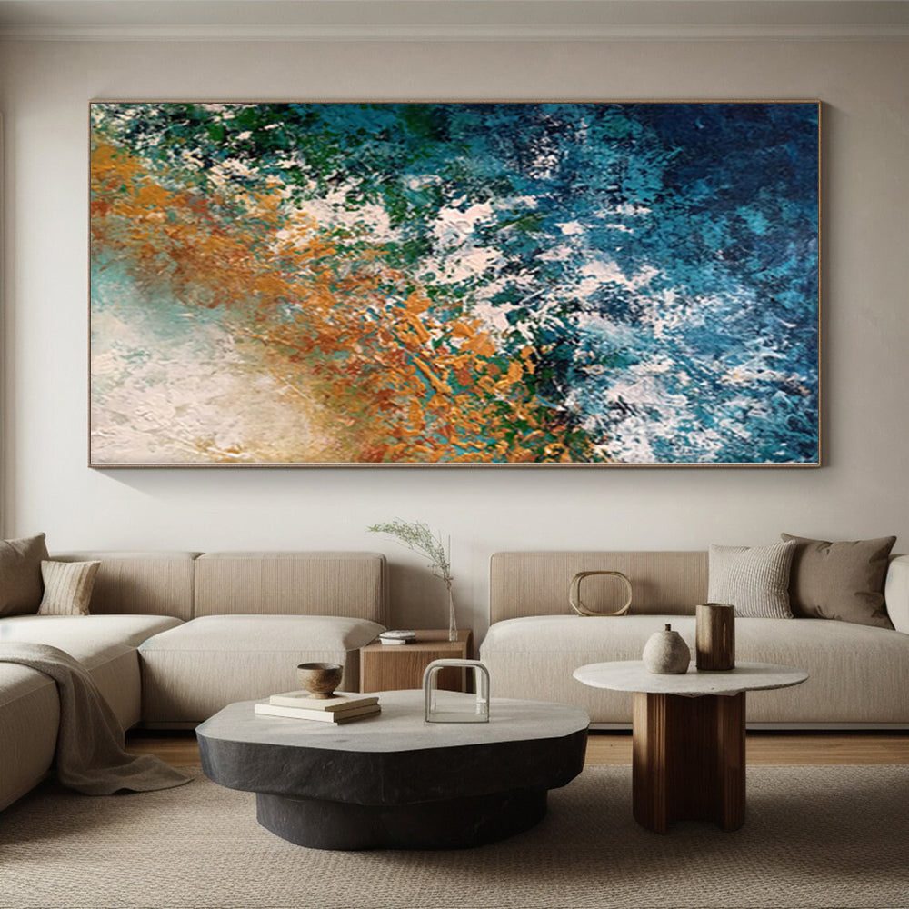 “Coastal Color Fusion Abstract” - Abstract Seascape - Inspired Painting On Canvas PS0010