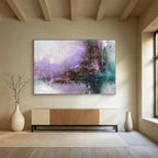 Pastel Purple - Teal Abstract - Dreamy Impressionistic Painting On Canvas DKS380