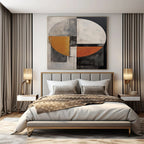 Circular Geometric Design in Warm and Cool Tones "Colorful Circumference" Abstract Painting On Canvas PS1208