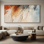 “Layered Earth Tones Abstract” - Landscape Abstract Painting On Canvas PS0080