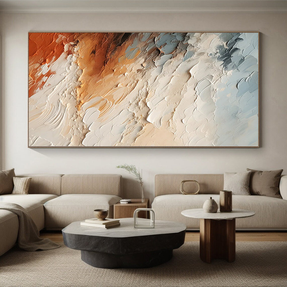 “Layered Earth Tones Abstract” - Landscape Abstract Painting On Canvas PS0080
