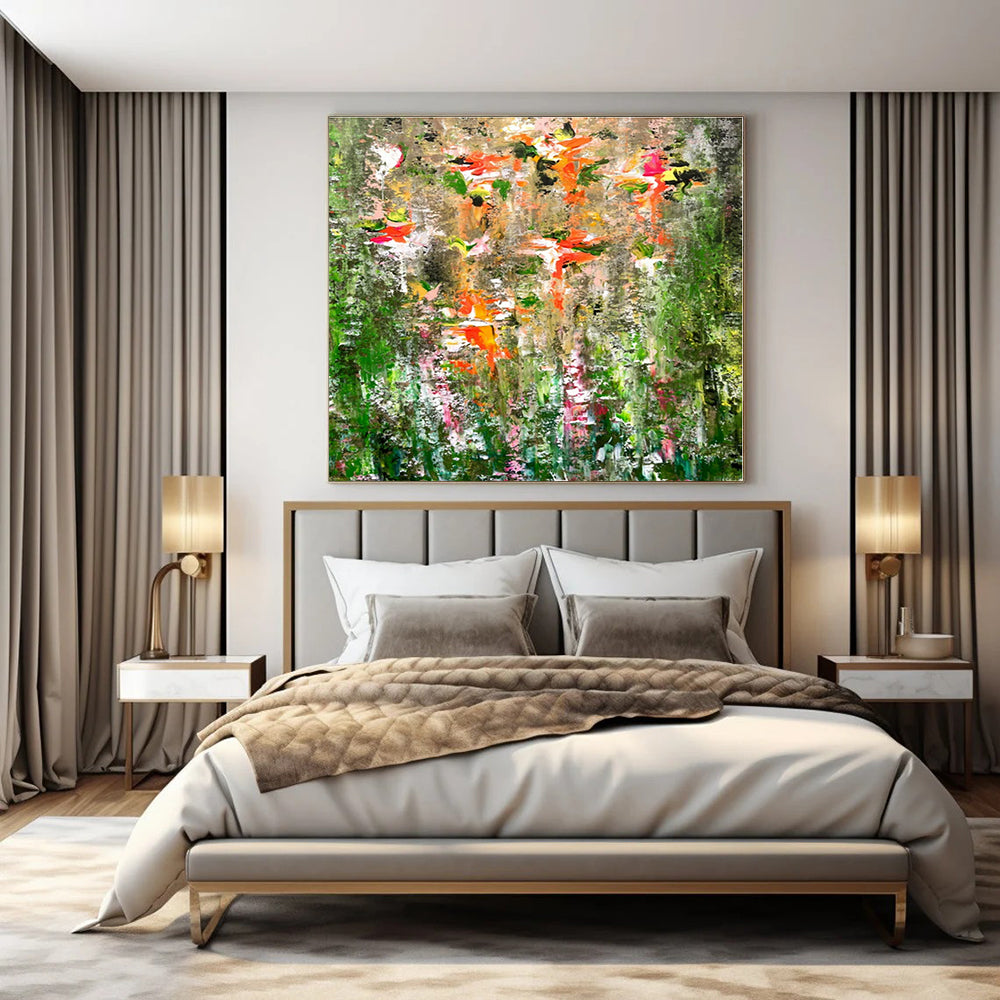 Colorful Floral Impasto Dream - Thick - Painted Abstract Flowers Painting On Canvas PS1236