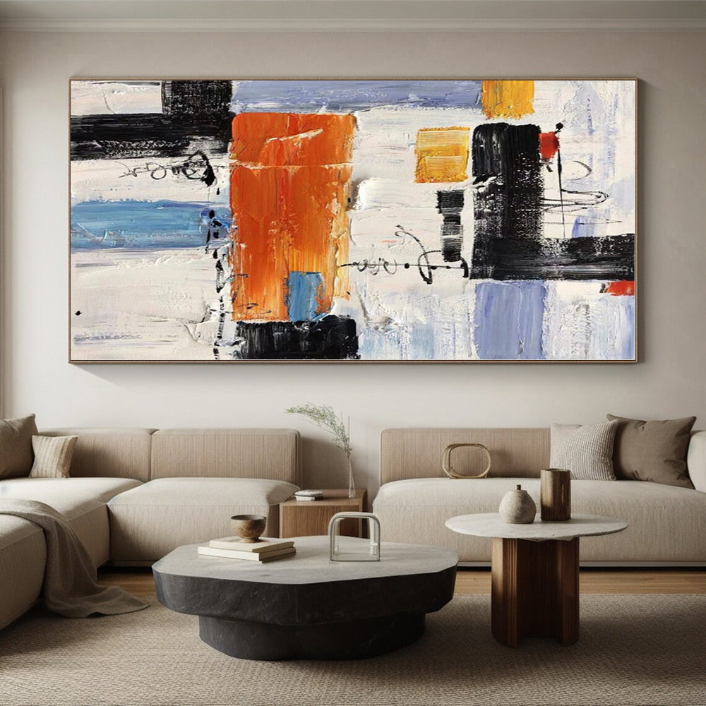 “Vibrant Abstract Composition” - Colorful Abstract Painting On Canvas PS0412