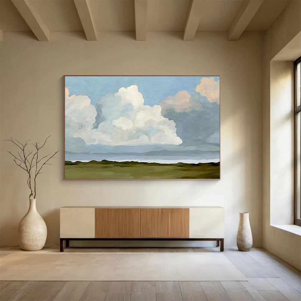 “Big Sky Abstract” - Minimalist Landscape Painting On Canvas DKS405