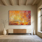 “Warm Orange - Purple Abstract Textures” Abstract Painting On Canvas DKS192