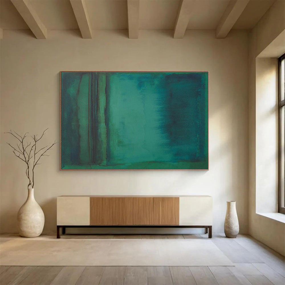 “Teal Gradient Abstract” - Gradient Abstract Painting, Perfect for Spa & Bedroom DKS615