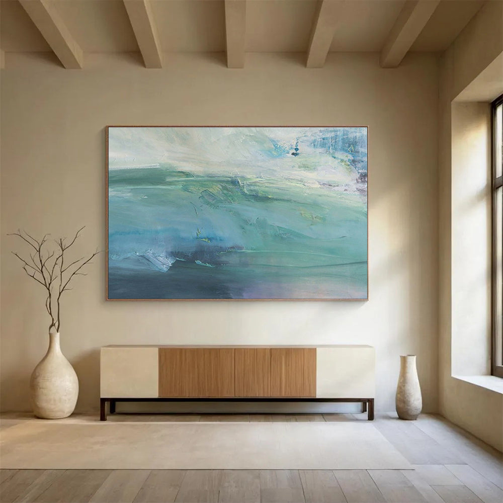 “Teal - Purple Waves” - Expressive Seascape Painting On Canvas DKS417