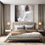 Gray, White and Black with Expressive Brushstrokes "Monochrome Moods" Abstract Painting On Canvas PS1118