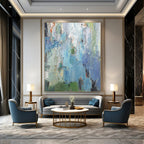 “Blue - Green Abstract Layers” - Textured Abstract Painting On Canvas PT2273