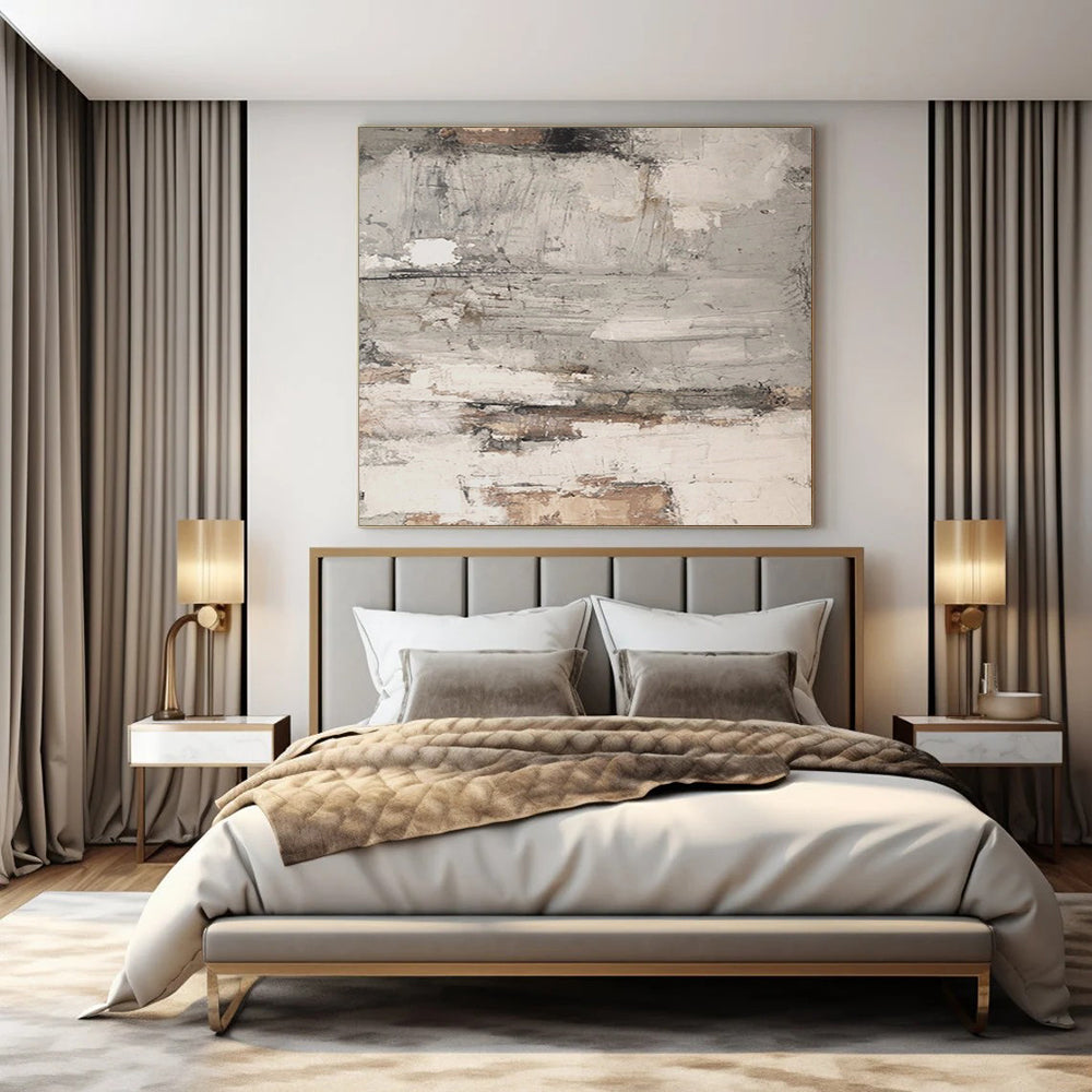 Gray and Brown Textured, "Urban Decay" – Textured Abstract Painting On Canvas PS0972