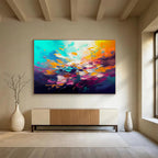 Color - Burst Floral Abstraction - Vivid Impressionistic Painting On Canvas DKS346