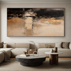 “Earthy - Toned Abstract with Subtle Silhouettes” - Impressionistic Abstract Painting On Canvas PS0252