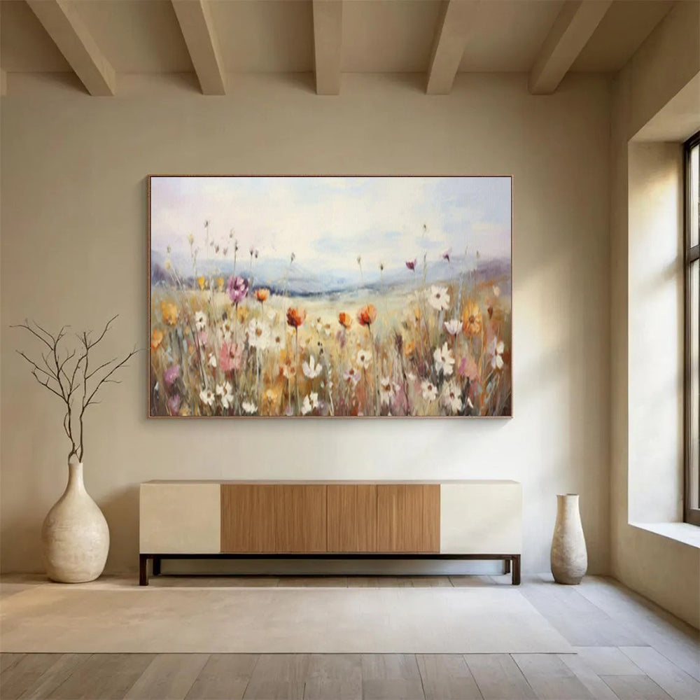 “Colorful Blooms & Meadow Vistas” - Impressionist Floral - Painting On Canvas PT1699