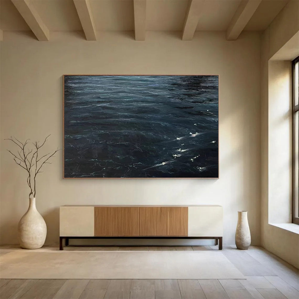 “Dark Blue Ocean Waves” - Realistic Seascape Painting On Canvas PT263
