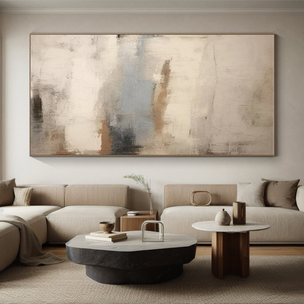“Soft Neutral Blends” - Neutral Tones Abstract Minimalist Painting On Canvas PS0705