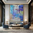 “Color - Streaked Abstract” - Abstract, Energetic - Styled Painting On Canvas PT1583