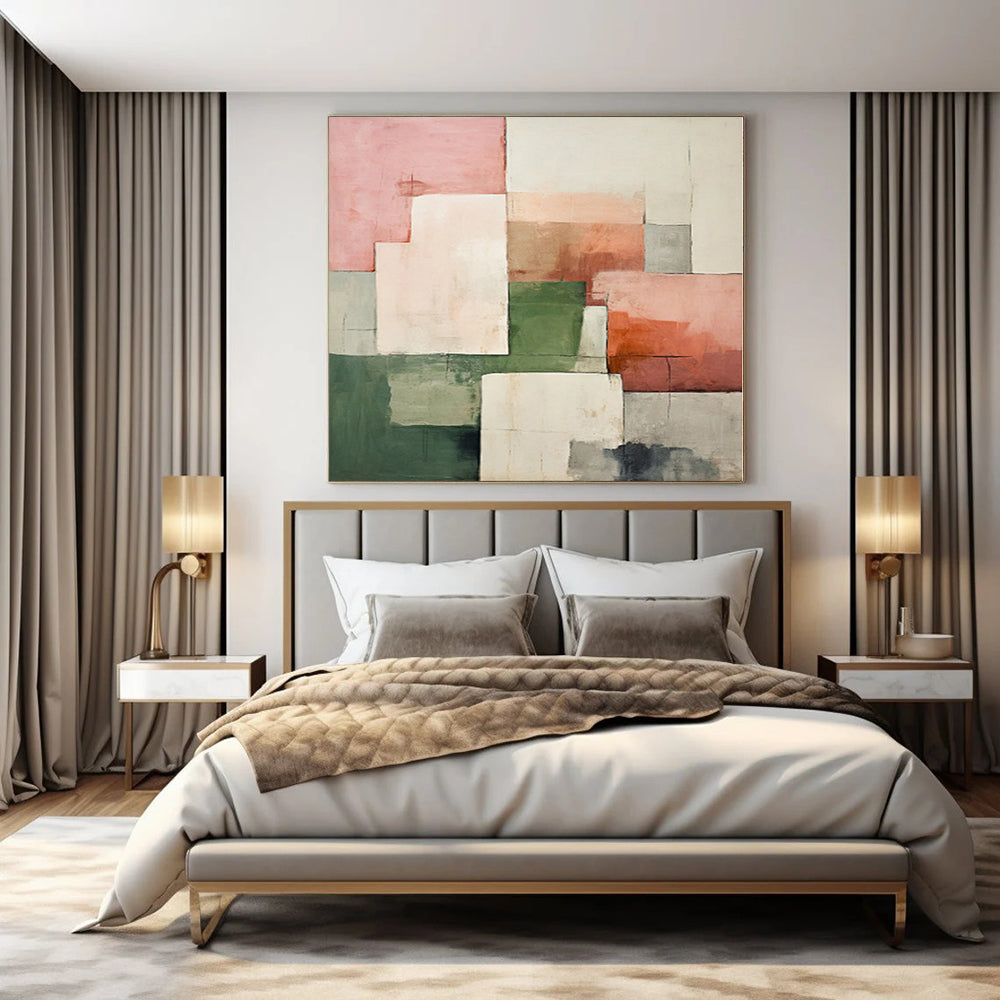 “Pastel Geometric Abstraction” - Soft Abstract Painting On Canvas PS0191